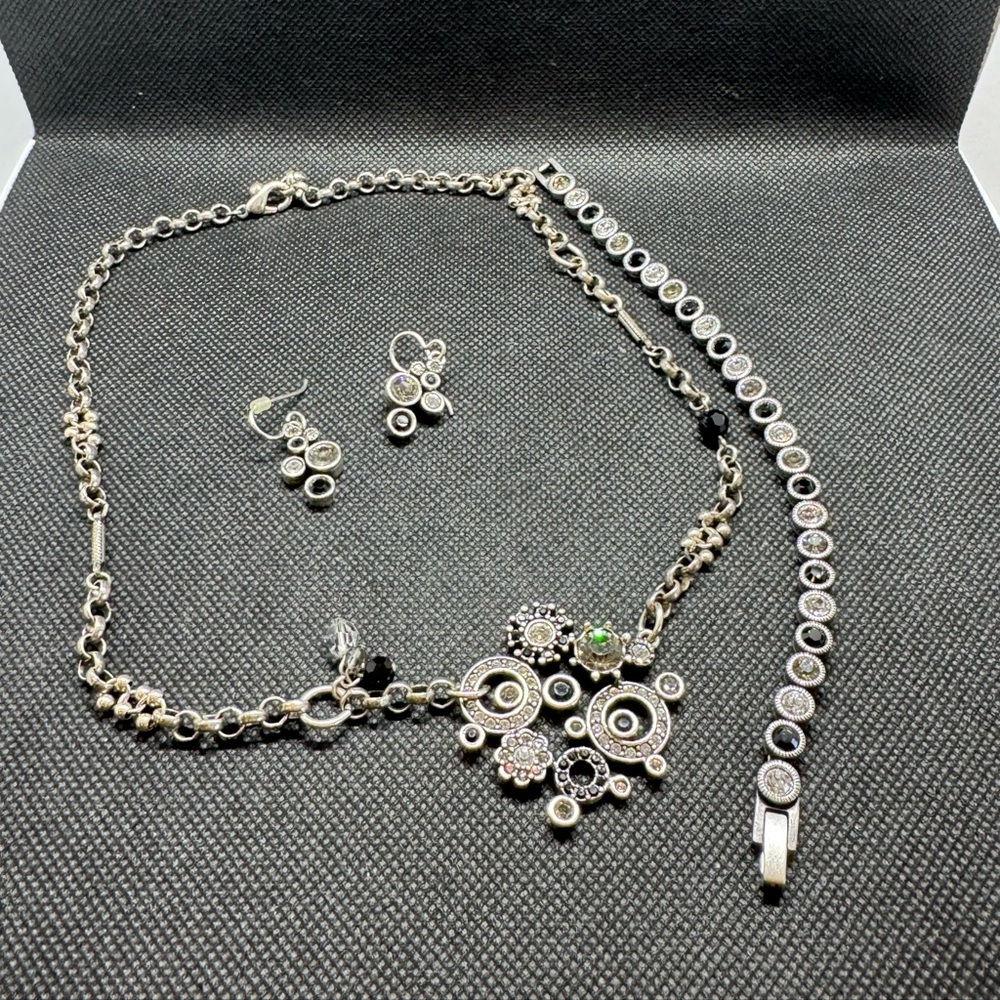 Patricia Locke Black and Crystal Set- great condition